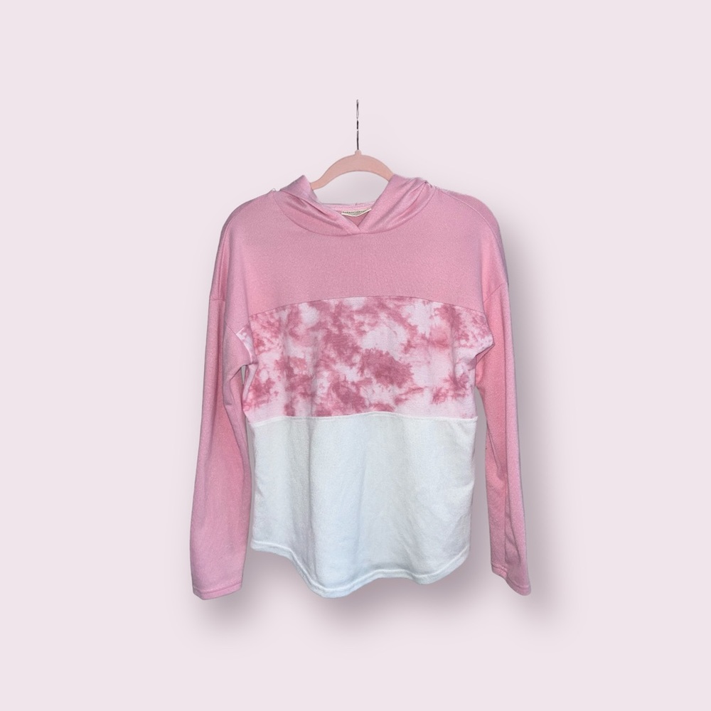 Pink & White Tie-Dye Hoodie - Size Women’s Large